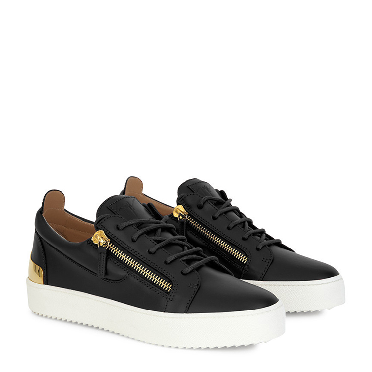 giuseppezanotti/朱塞佩·萨诺第男士黑色牛皮革意大利制造男士休闲