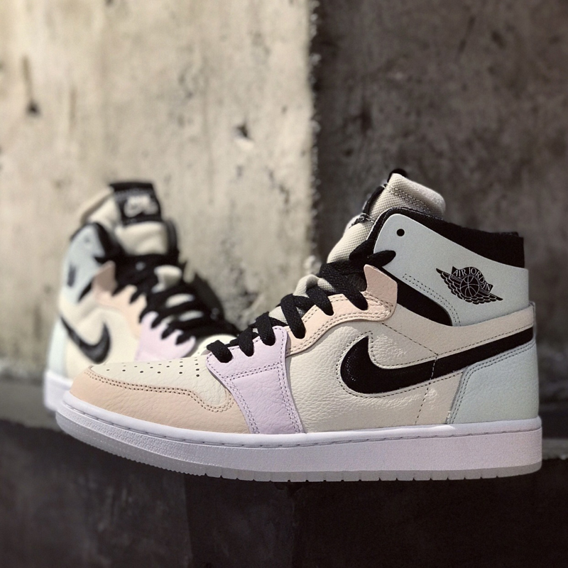 nike/耐克 air jordan 1 zoom 男女同款 aj1 马卡龙 粉绿紫彩色接拼