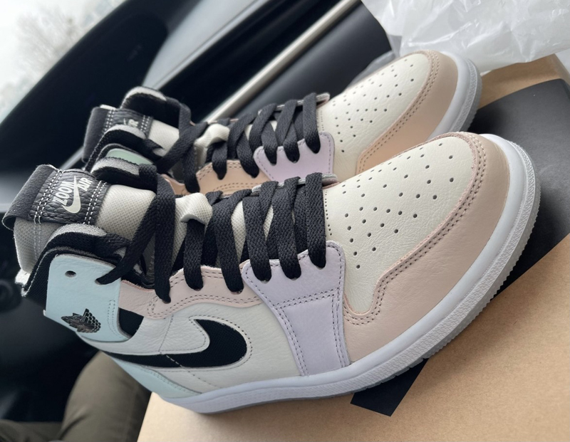 nike/耐克 air jordan 1 zoom 男女同款 aj1 马卡龙 粉绿紫彩色接拼