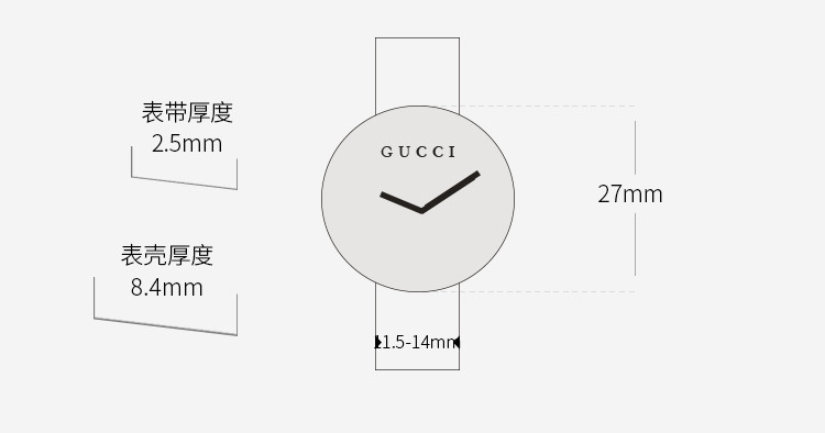 GUCCI/古驰 G-Timeless系列经典条纹撞色石英女表YA1265009