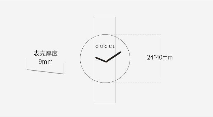 GUCCI/古驰 条纹图案镂空表盘别致石英女表