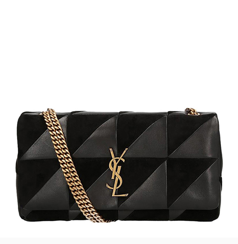 【包税】saint laurent paris/圣罗兰 女士黑色皮革简约金属logo单肩