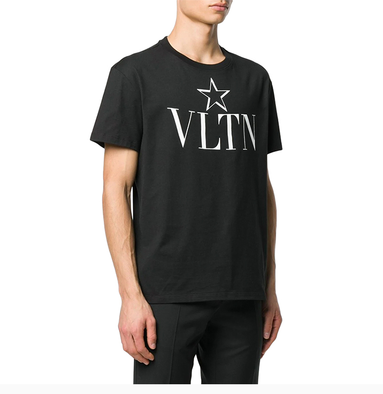 华伦天奴 男士 服装 21春夏 圆领vltn星星字母logo图案短袖棉质t恤