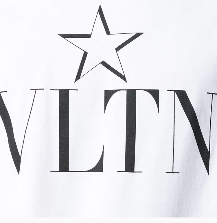valentino 华伦天奴 男士 服装 21春夏 圆领vltn星星字母logo图案短袖