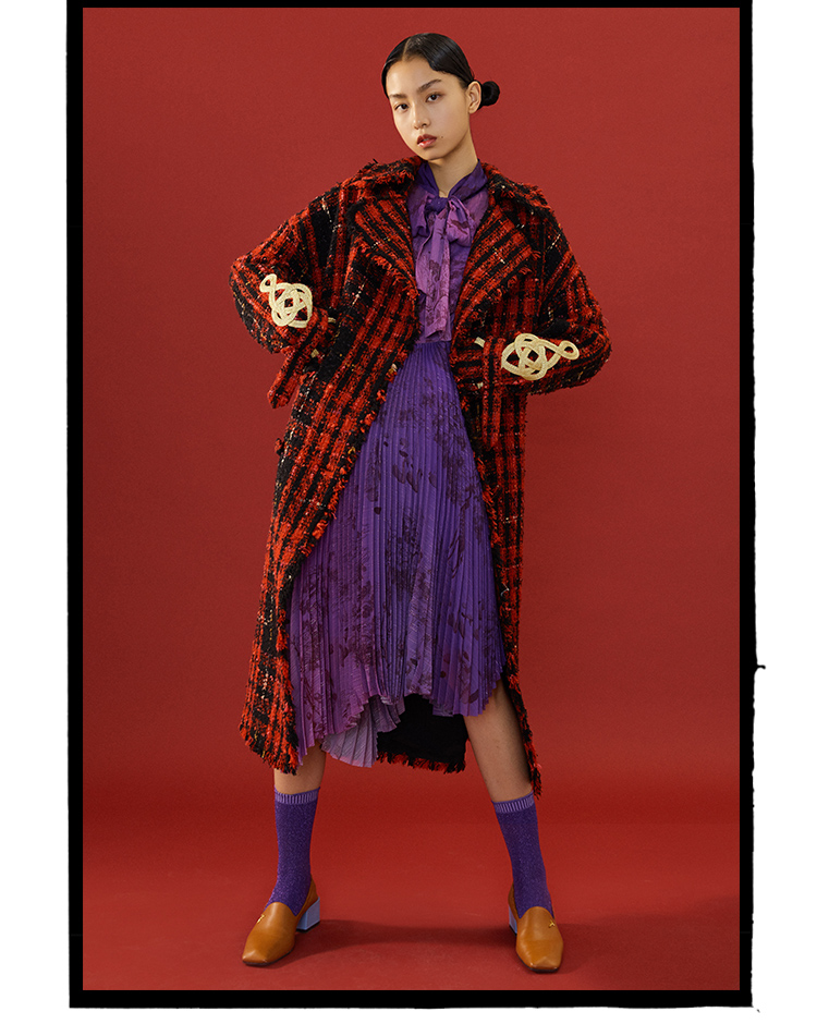 mukzin/密扇2021新款复古雪纺紫色气质名媛女士连衣裙女中国风不规则