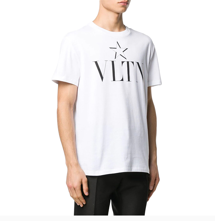 华伦天奴 男士 服装 21春夏 圆领vltn星星字母logo图案短袖棉质t恤