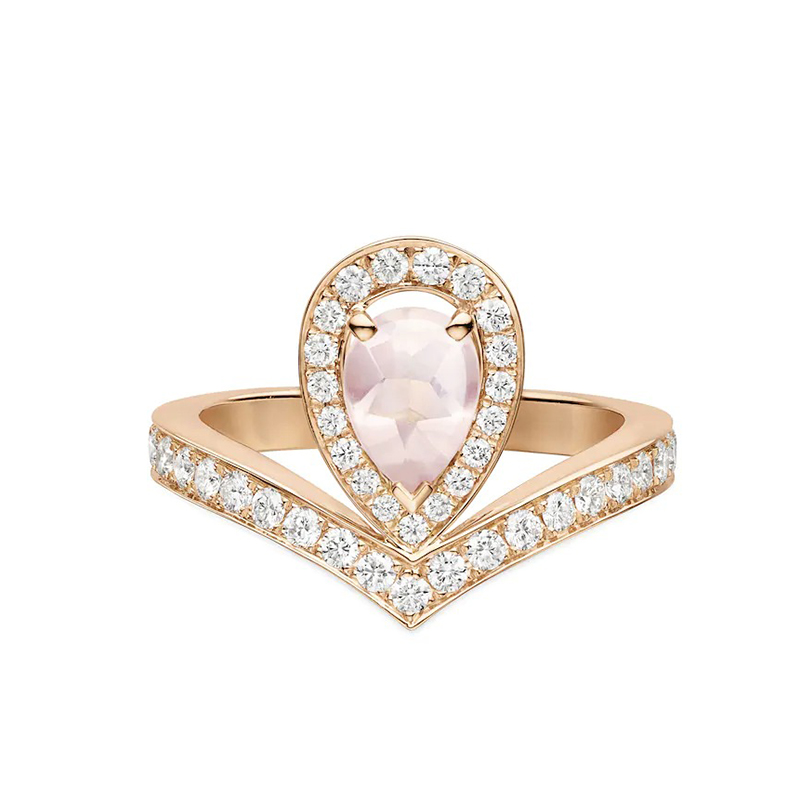 7克拉梨形玫瑰石英戒指083678