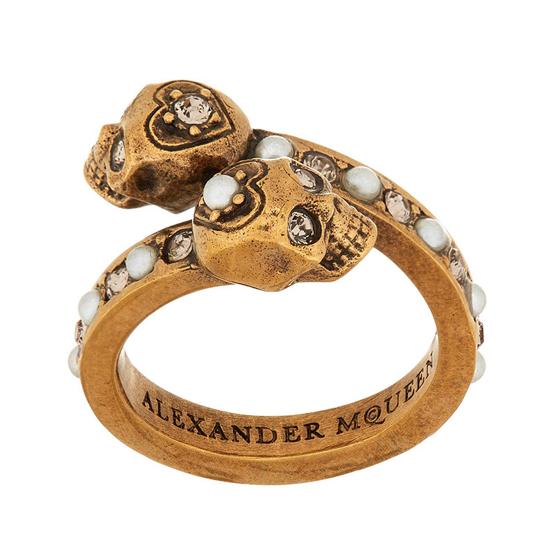 mcqueen/亚历山大麦昆 环绕式 女士时尚骷髅戒指/指环 553657j160t