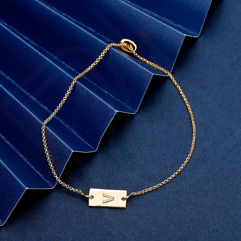 【国内现货】apm monaco/apm monaco金黄色字母镶钻可调节手链