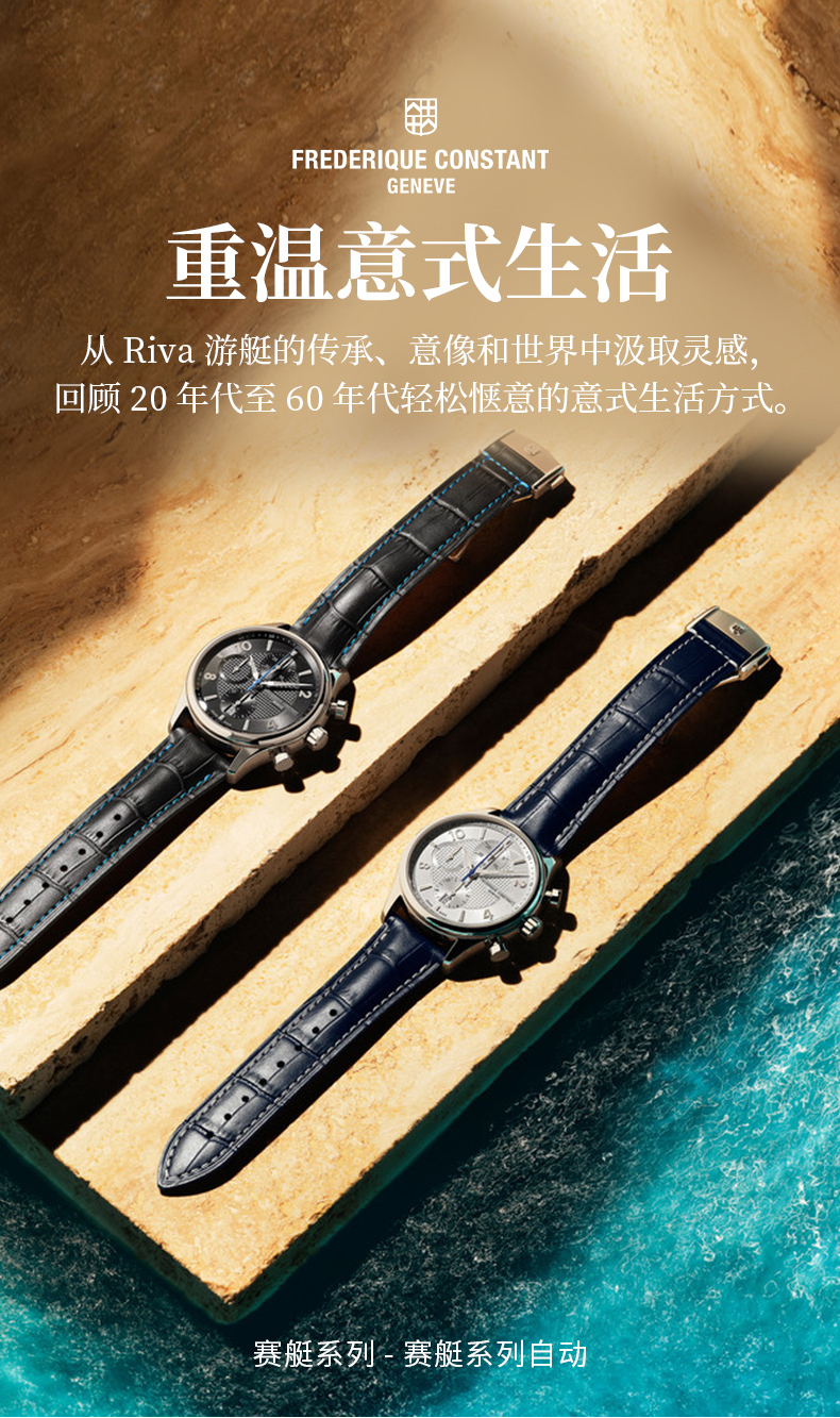 Frederique Constant/康斯登【全球限量2888枚】瑞士原装进口时尚休闲背透自动机械男表FC-392RMS5B6 赛艇模型