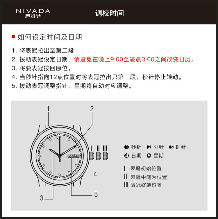 NIVADA/尼维达 智达系列日历显示男士机械腕表N936130101021