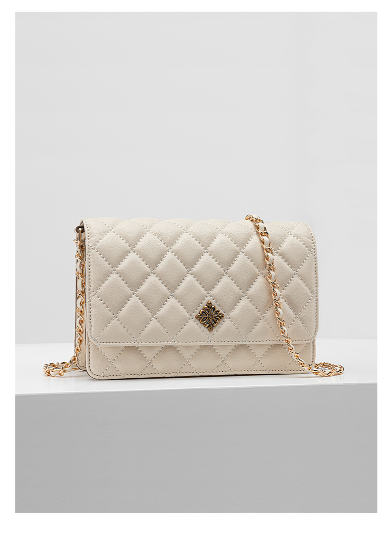 vh包包女包vanessa hogan/vanessa hogan 牛皮简约斜挎包单肩包菱格