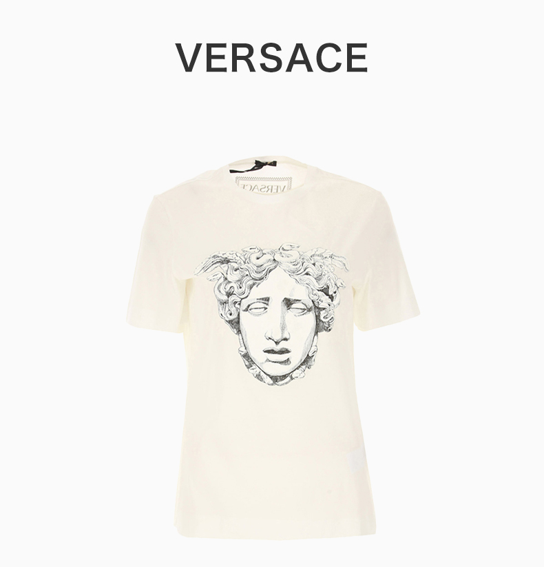 VERSACE/范思哲   女士 服装 圆领美杜莎图案棉质T恤 女士短袖T恤