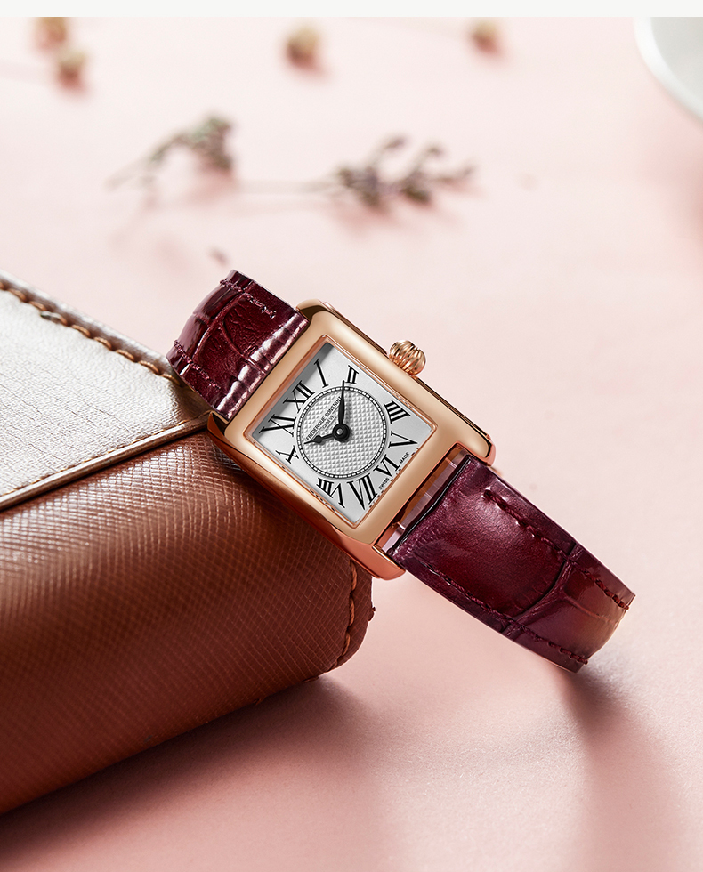 Frederique Constant/康斯登瑞士原装进口时尚休闲简约个性方盘石英女士腕表FC-200MC14/16