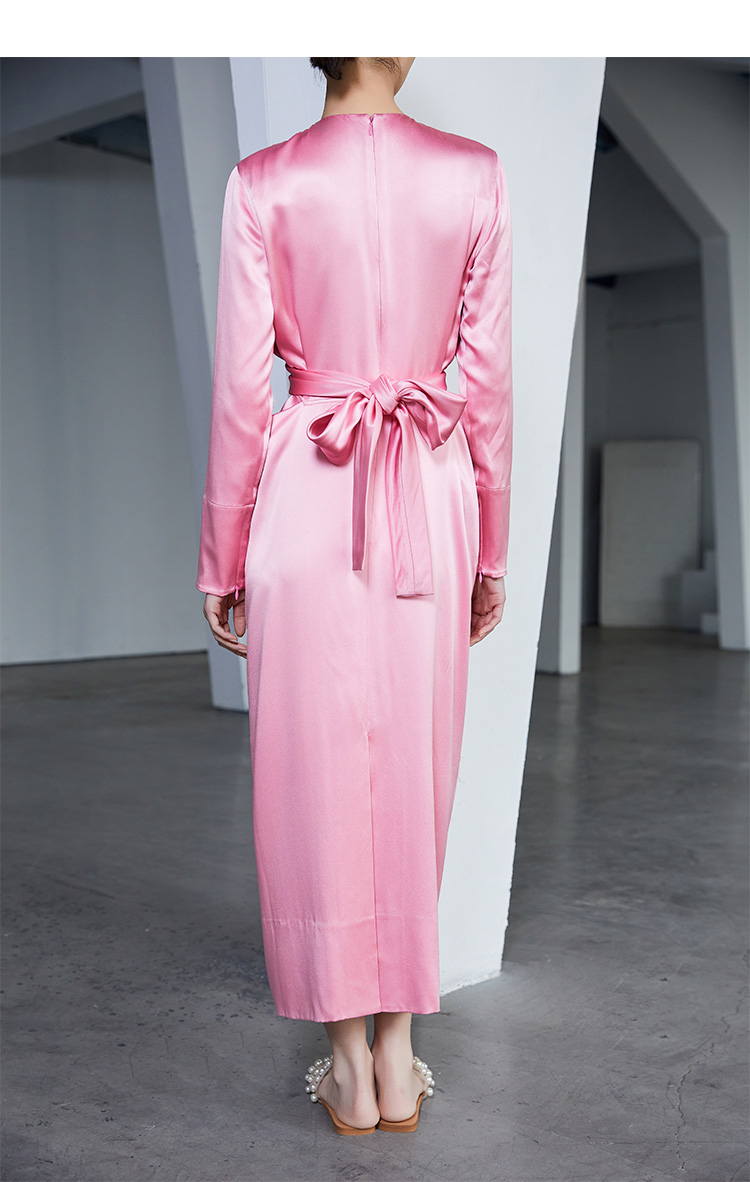 tracy chu/tracy chu双面重磅立裁真丝女士连衣裙