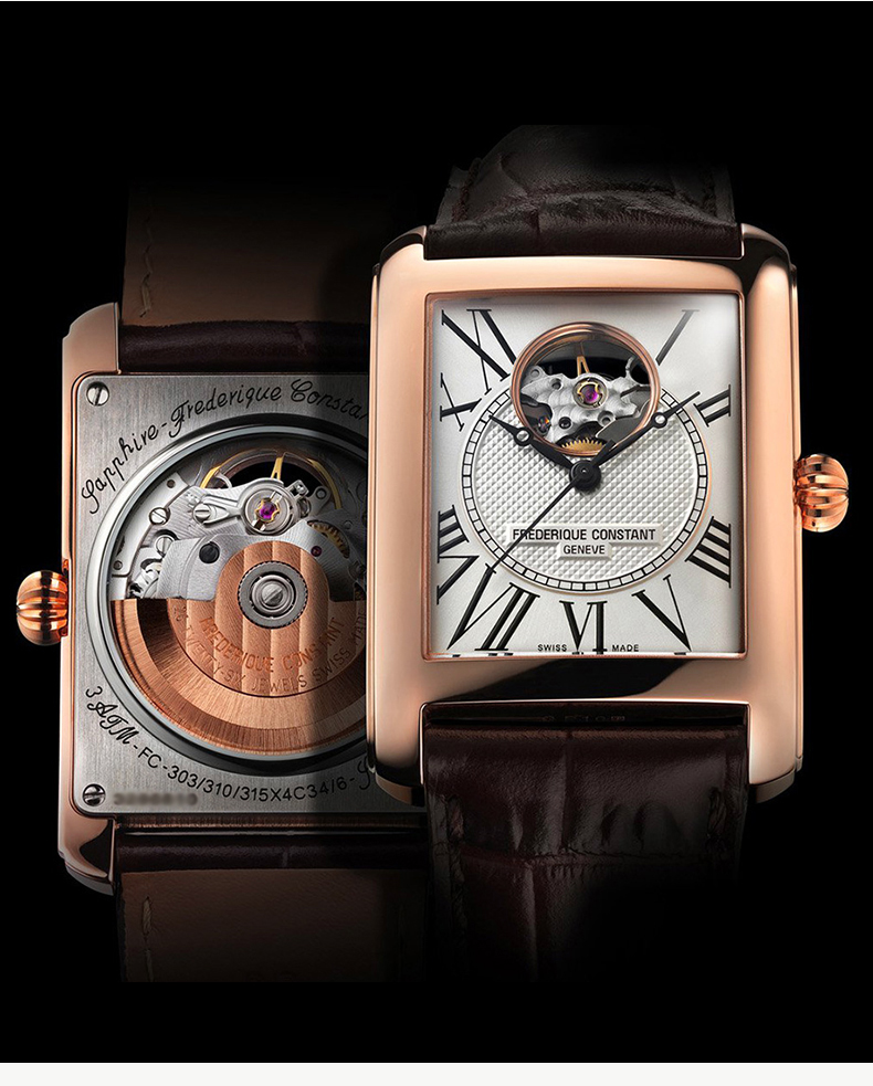 Frederique Constant/康斯登瑞士原装进口个性方盘时尚简约休闲背透自动机械男表FC-310MC4S34