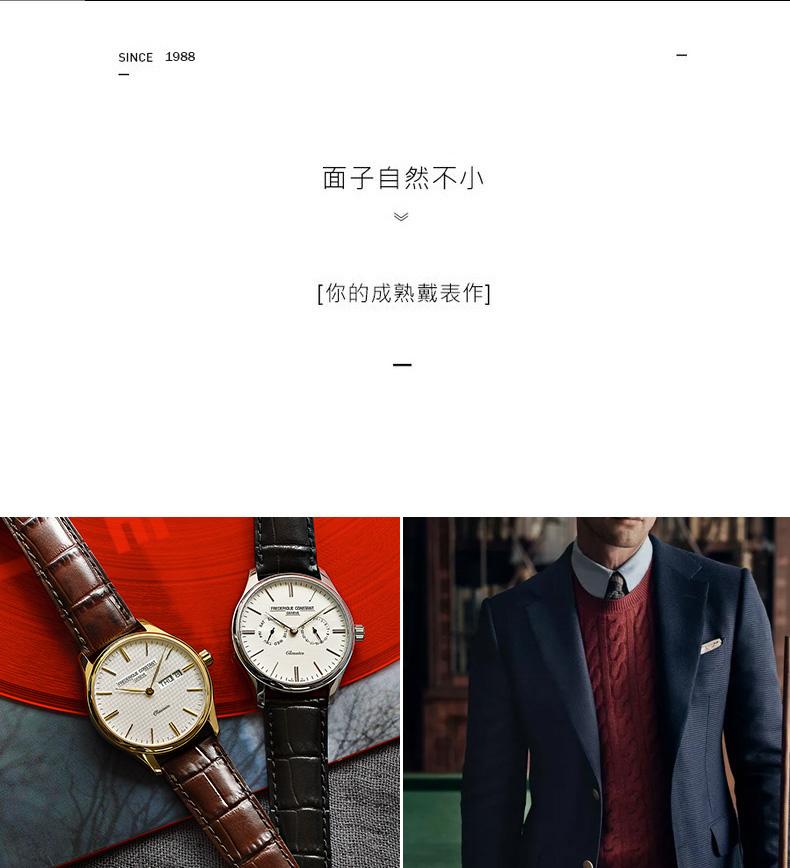 Frederique Constant/康斯登瑞士原装进口百年典雅系列日期石英皮带男士腕表FC-225ST5B5