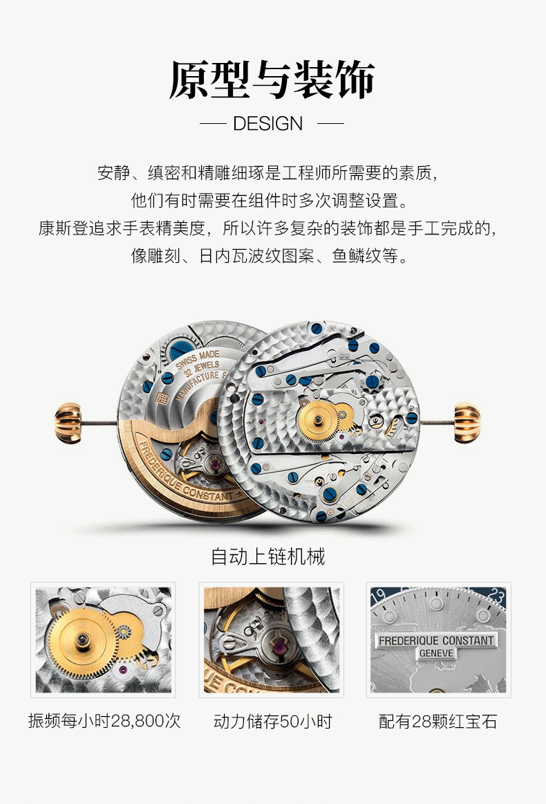 Frederique Constant/康斯登瑞士进口自家机芯50小时动力存储背透自动机械男士腕表FC-723WR3S4