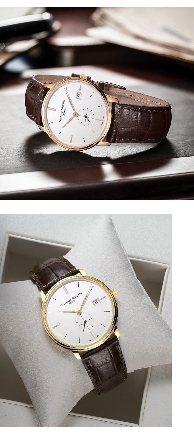 Frederique Constant/康斯登瑞士原装进口超薄系列商务休闲小秒针石英男表FC-245S4S6