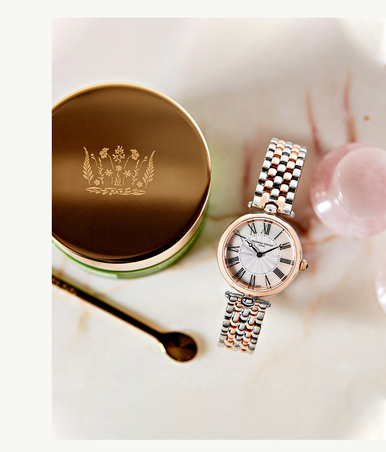 Frederique Constant/康斯登瑞士原装时尚休闲钢带钻石石英女表FC-200MPW2AR6B贝母盘