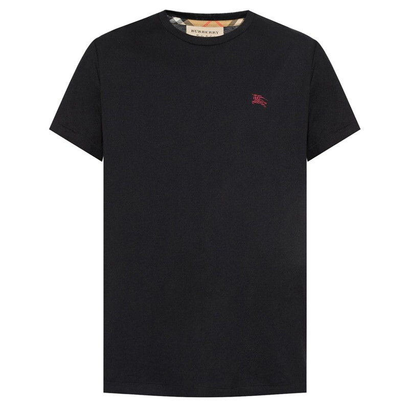 burberry/博柏利 男士圆领短袖t恤衫 棉质 经典战马标 黑色男士上衣
