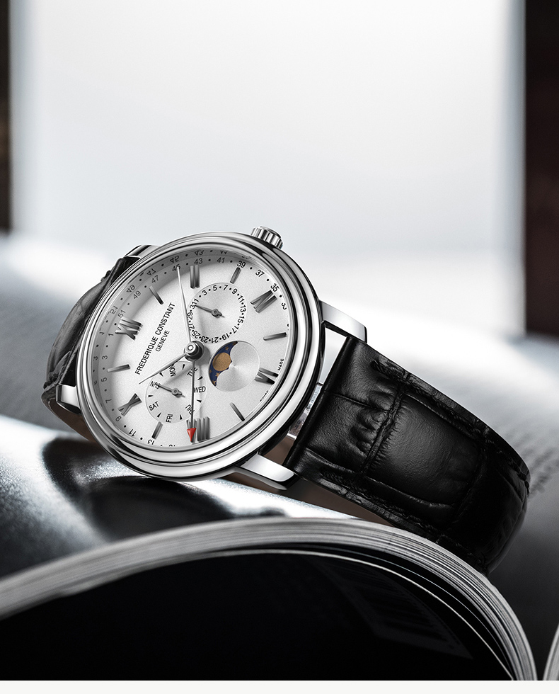 Frederique Constant/康斯登瑞士原装进口百年典雅系列日历月相石英男士腕表FC-270SW4P6