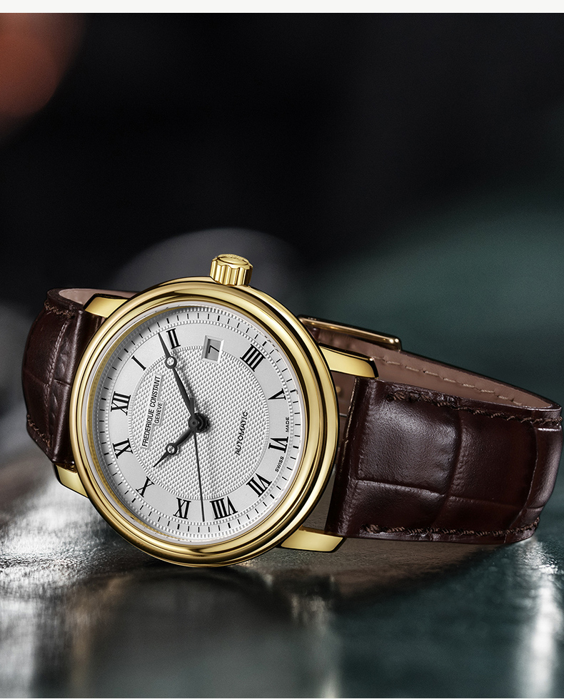 Frederique Constant/康斯登瑞士原装进口手工玑镂纹饰日历背透自动机械男表FC-303MC4P6