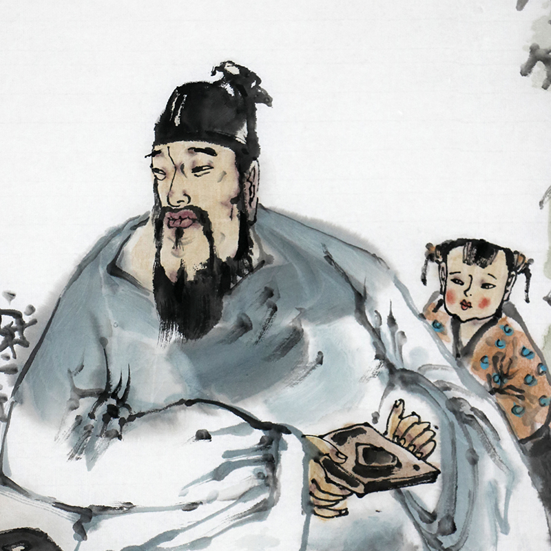 作品】特价/国画创作高研班导师/中美协会员吴树强国画《东坡赏砚图》