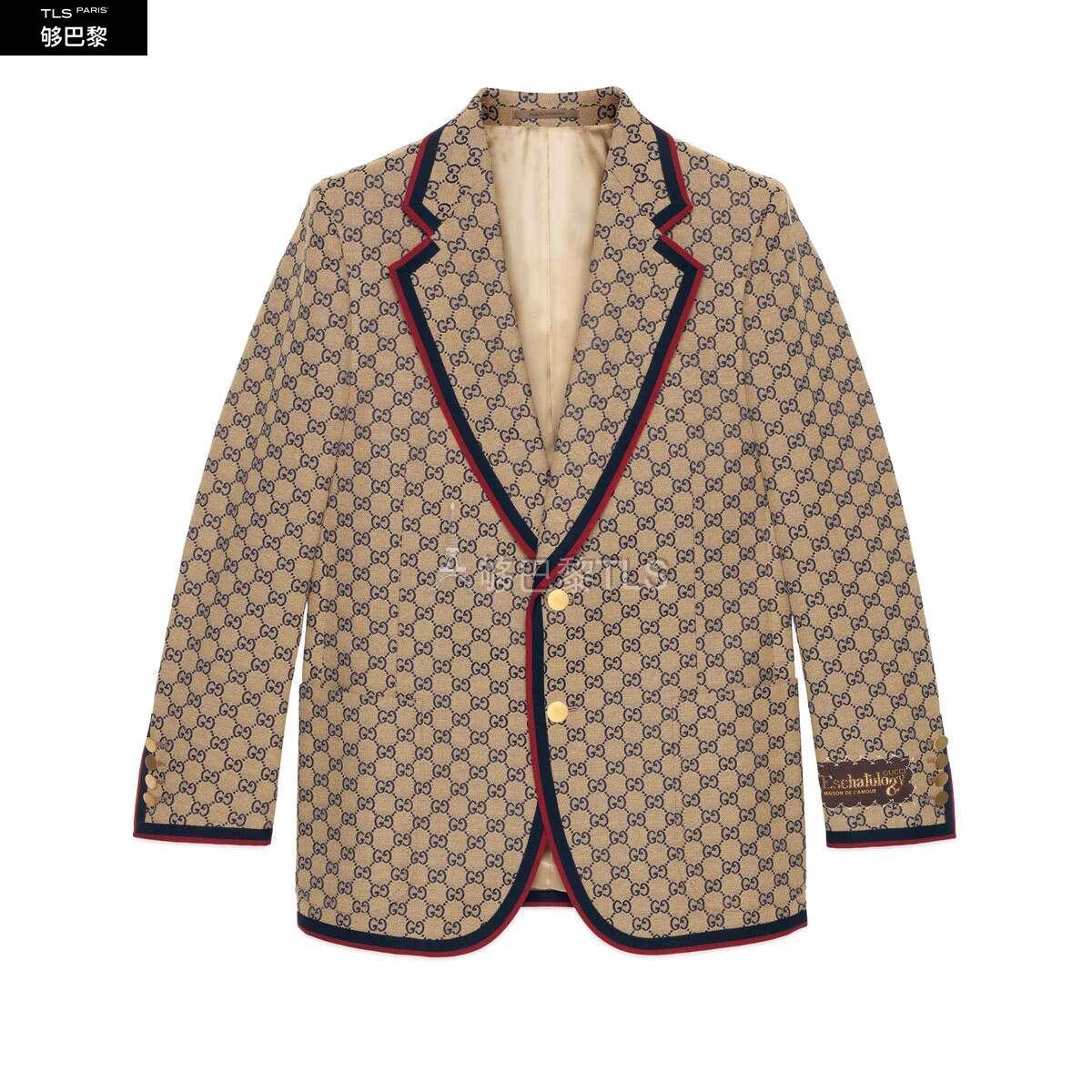 【包邮包税】 gucci古驰 21年春夏 男士 gg帆布单排扣夹克 654922 zku