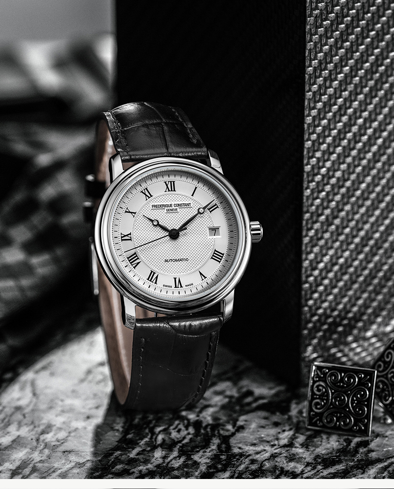 Frederique Constant/康斯登瑞士原装进口手工玑镂纹饰日历背透自动机械男表FC-303MC4P6