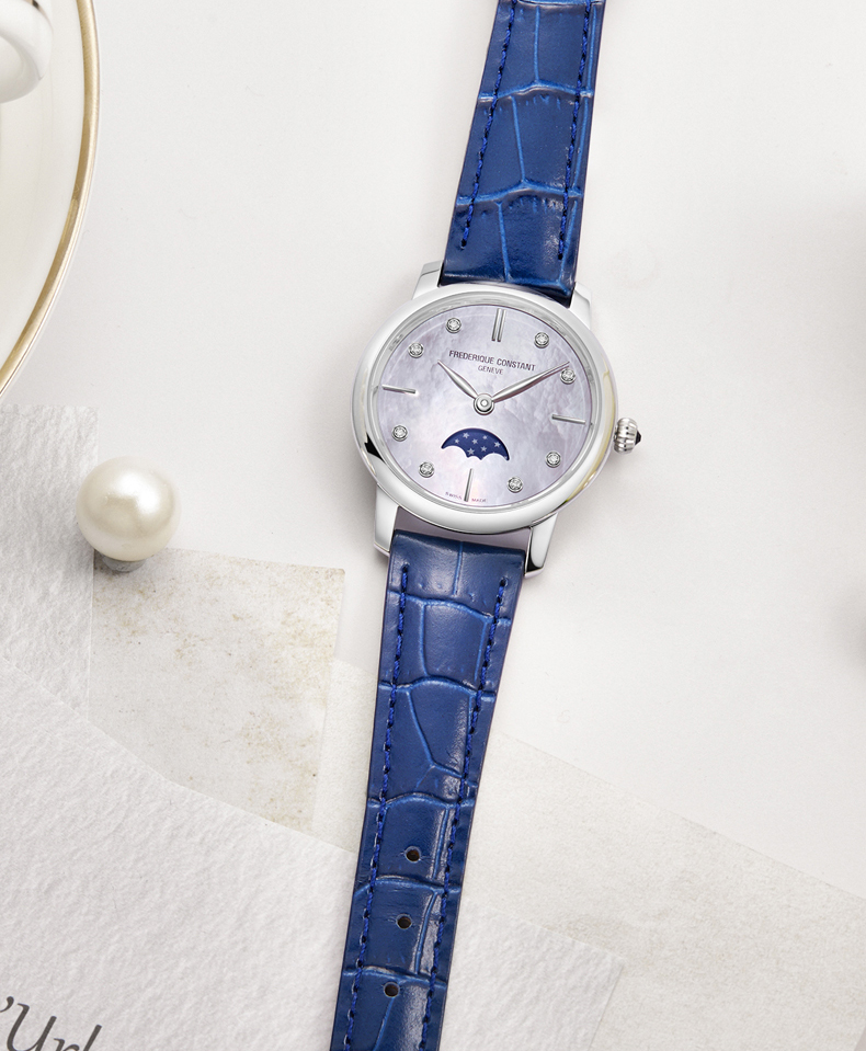 Frederique Constant/康斯登瑞士原装进口月相贝母表盘石英钻石女表FC-206MPWD1S6