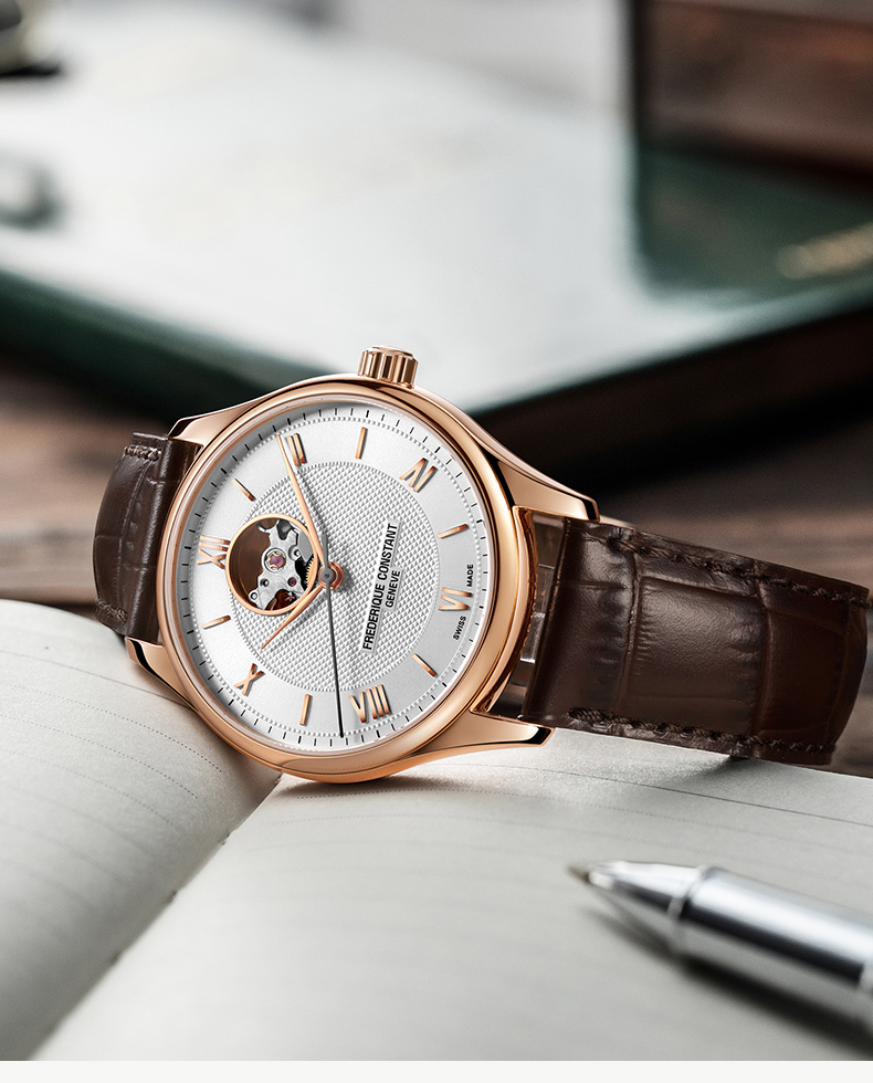 Frederique Constant/康斯登瑞士日内瓦原装进口心跳窗口牛皮表带背透自动机械男表FC-310MV5B4