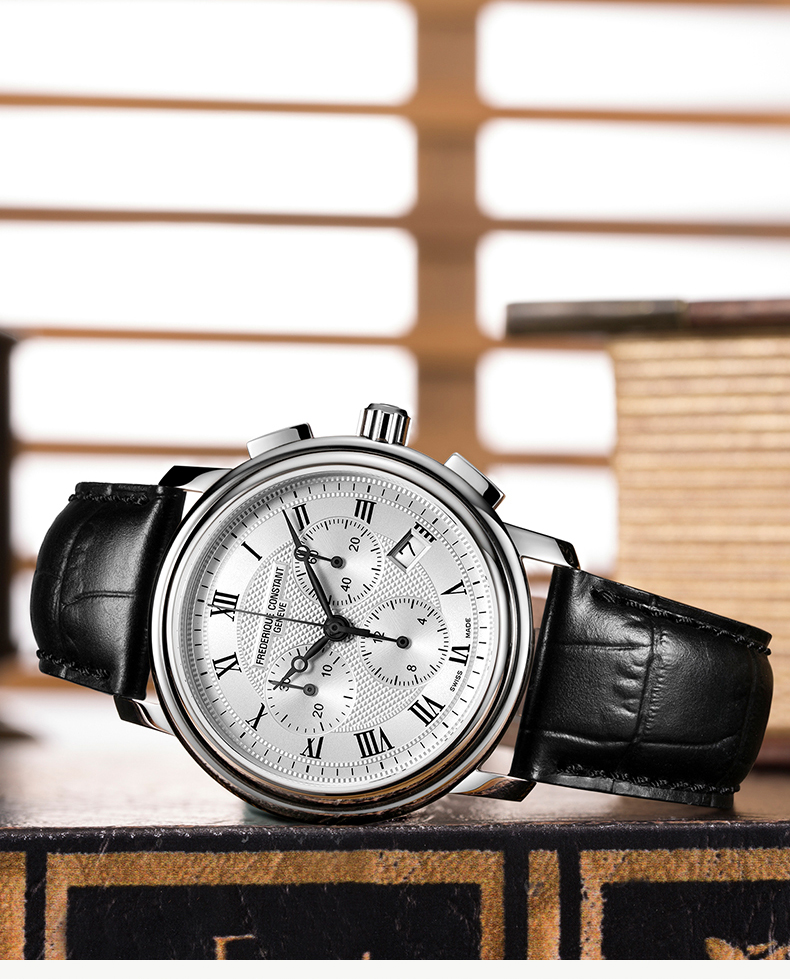 Frederique Constant/康斯登瑞士原装进口三眼计时码表时尚休闲石英男表FC-292MC4P6