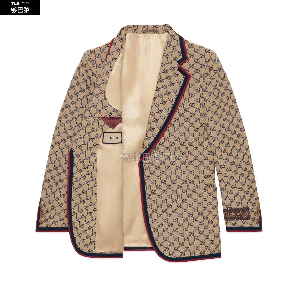 【包邮包税】 gucci古驰 21年春夏 男士 gg帆布单排扣夹克 654922 zku