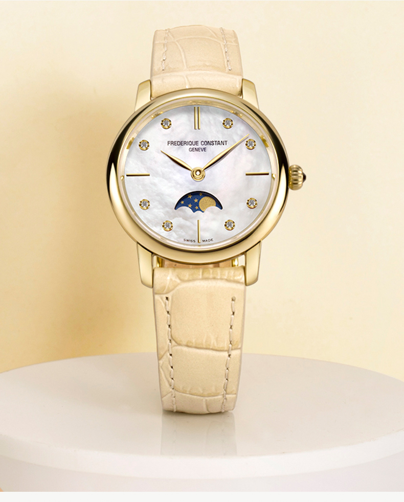 Frederique Constant/康斯登瑞士原装进口时尚休闲简约皮带石英钻石女表FC-206MPWD1S5