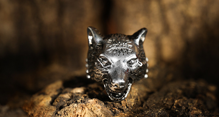 gucci/古驰angryforest系列霸气狼头戒指