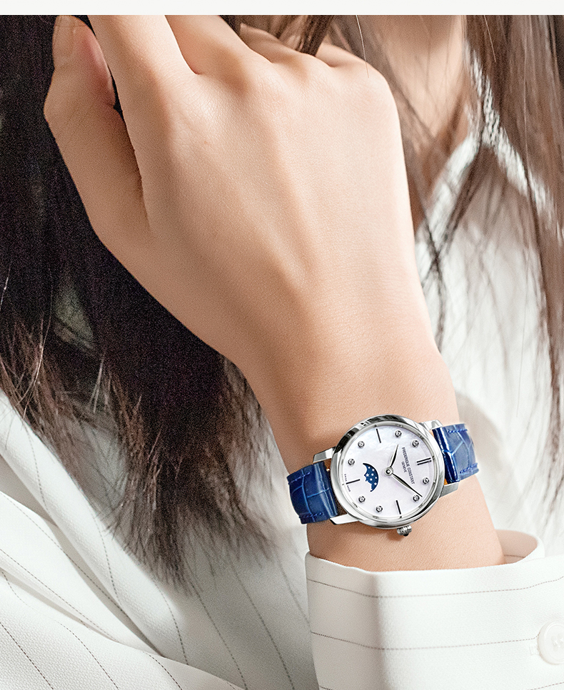 Frederique Constant/康斯登瑞士原装进口月相贝母表盘石英钻石女表FC-206MPWD1S6