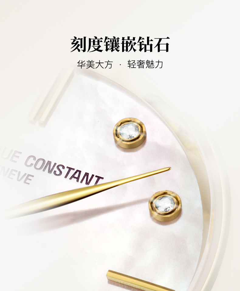 Frederique Constant/康斯登瑞士原装进口时尚休闲简约皮带石英钻石女表FC-206MPWD1S5