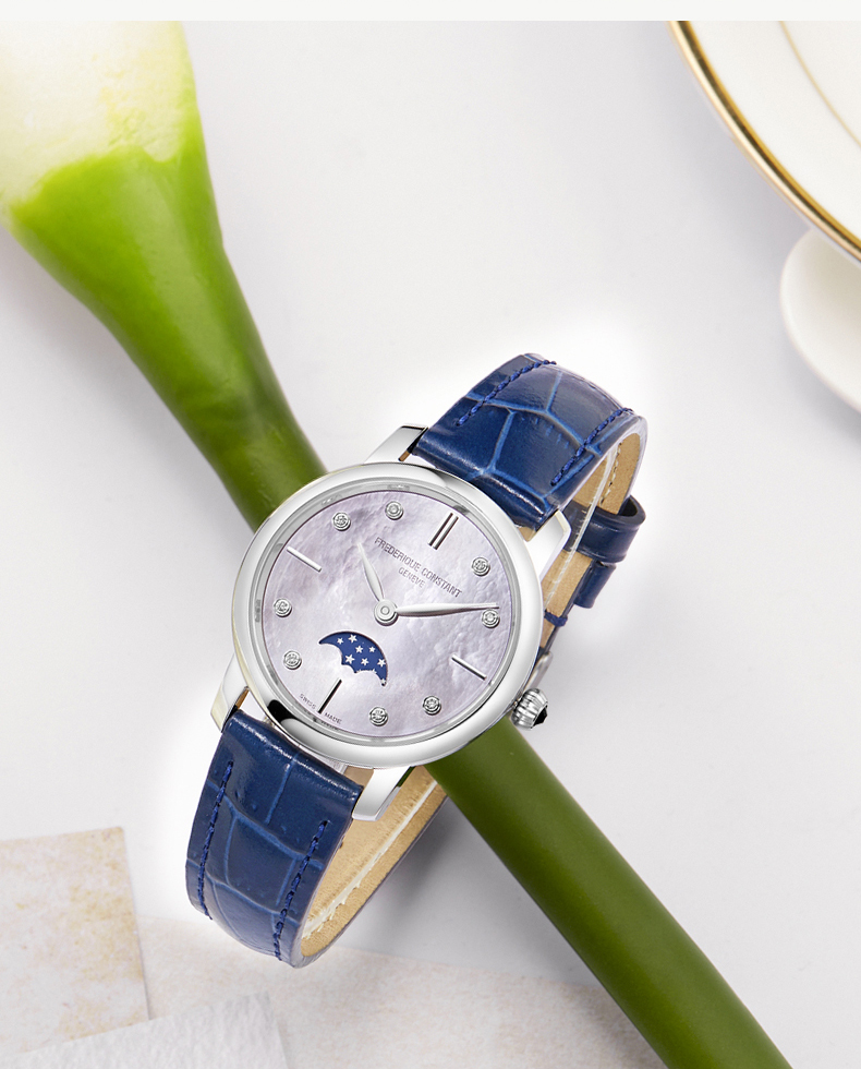 Frederique Constant/康斯登瑞士原装进口月相贝母表盘石英钻石女表FC-206MPWD1S6