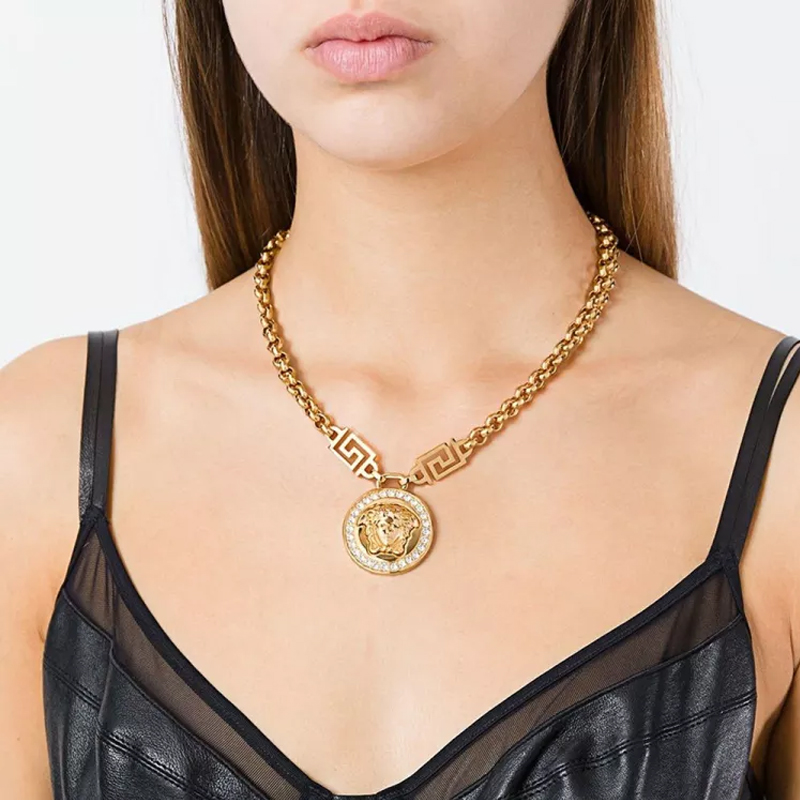 versace/范思哲 男女同款金色美杜莎水晶项链【现货】