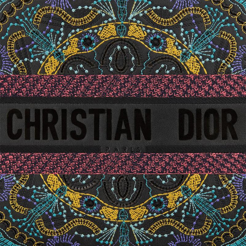 dior/迪奥 dior book tote 黑色小牛皮多色刺绣手袋 m1286vlvr_m911