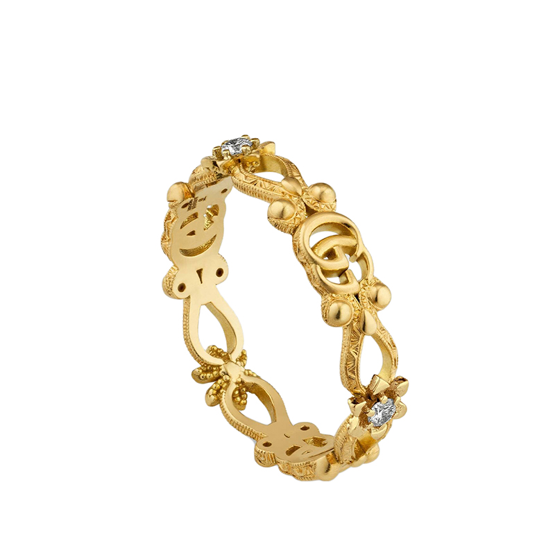 【gucci古驰 戒指/指环】【包税】gucci/古驰 经典flora系列 18k金