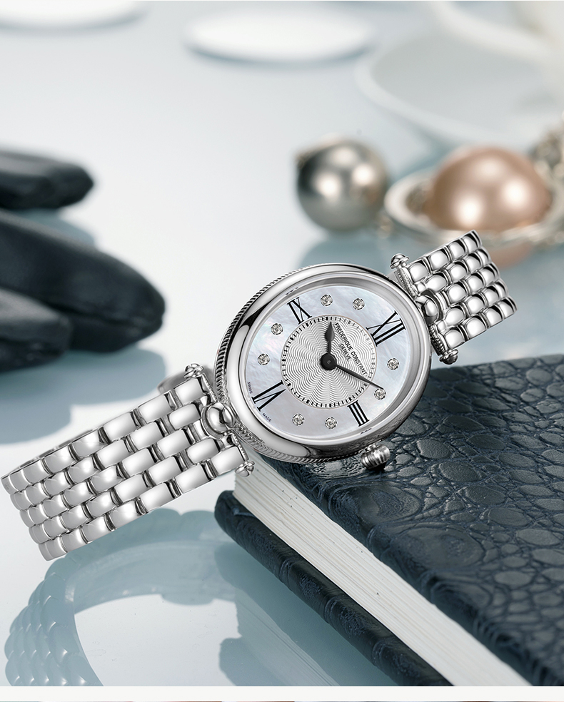 Frederique Constant/康斯登瑞士原装进口钢带时尚简约休闲钻石石英女表FC-200RMPW2V6B