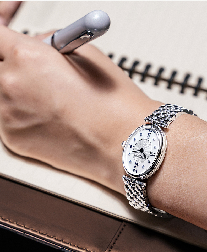 Frederique Constant/康斯登瑞士原装进口钢带时尚简约休闲钻石石英女表FC-200RMPW2V6B