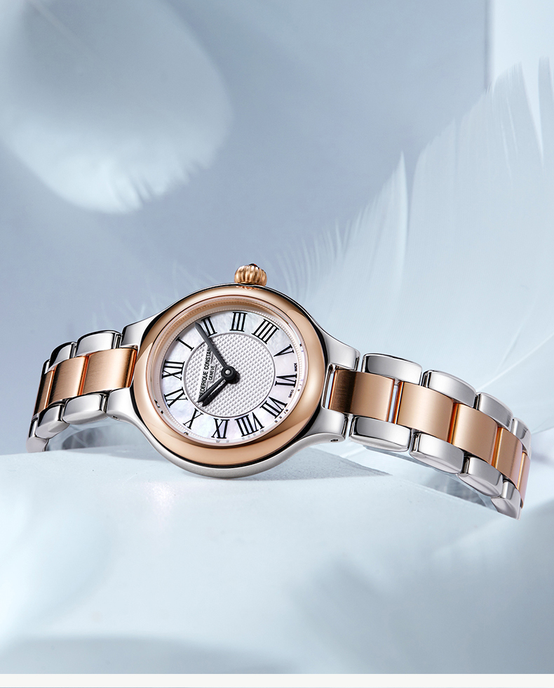 Frederique Constant/康斯登瑞士原装进口间金色钢带石英女表FC-200M1ER32B罗马数字