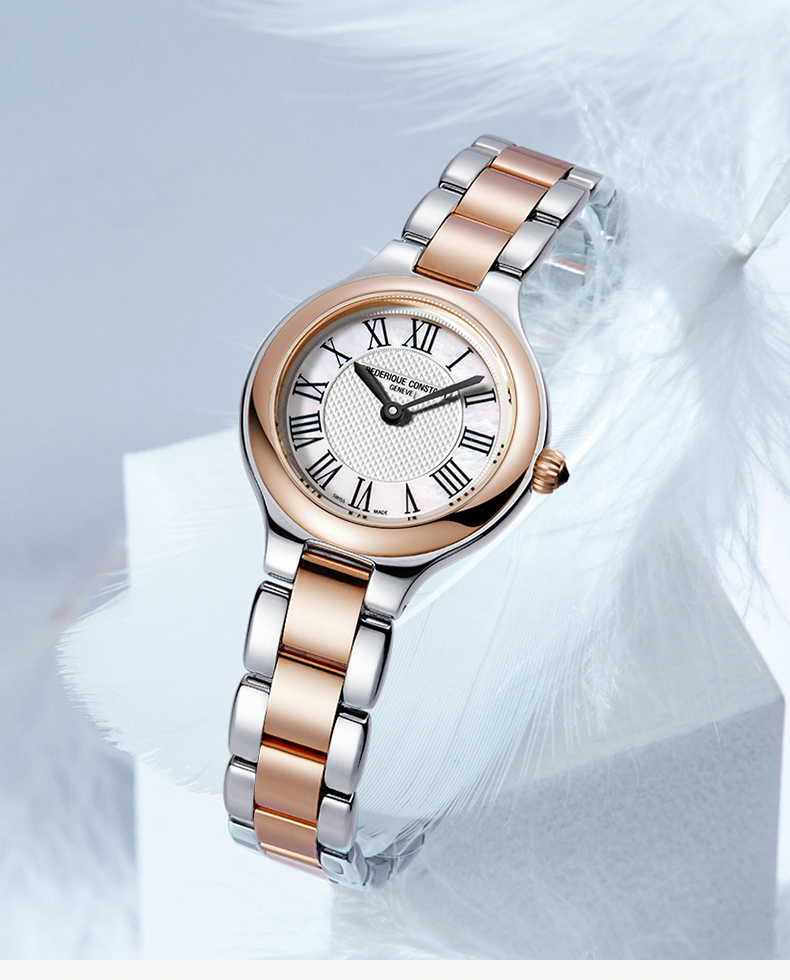 Frederique Constant/康斯登瑞士原装进口间金色钢带石英女表FC-200M1ER32B罗马数字