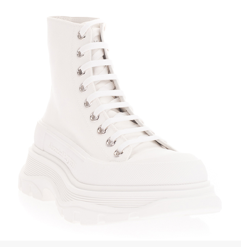 mcqueen/亚历山大麦昆 【21春夏新款】女士拼色徽标系带高帮鞋厚底鞋