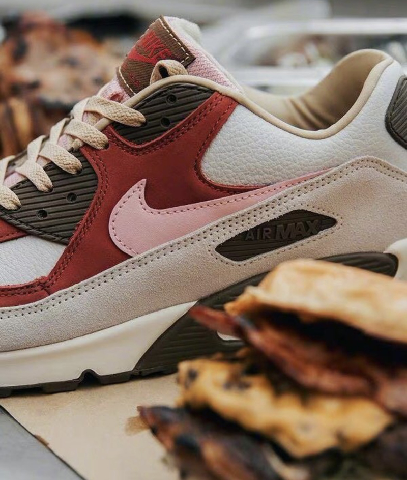 nike/耐克 air max 90 nrg bacon max90 白红粉 培根 复古运动跑步鞋