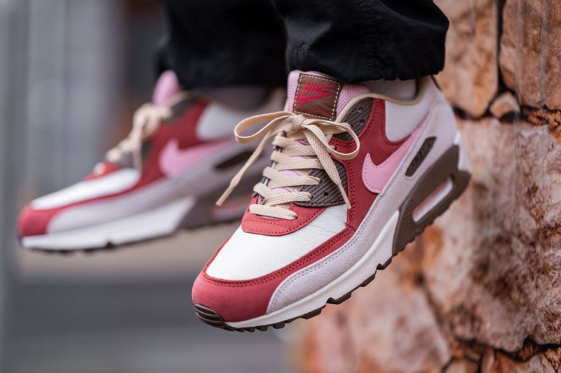 nike/耐克 air max 90 nrg bacon max90 白红粉 培根 复古运动跑步鞋