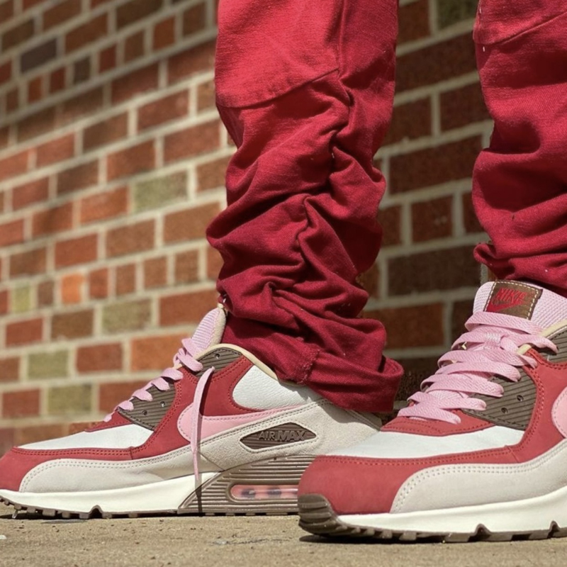 nike/耐克 air max 90 nrg bacon max90 白红粉 培根 复古运动跑步鞋